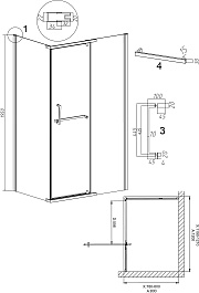 Grossman  Душевой уголок Pragma 120x80x195 профиль хром стекло прозрачное – фотография-11